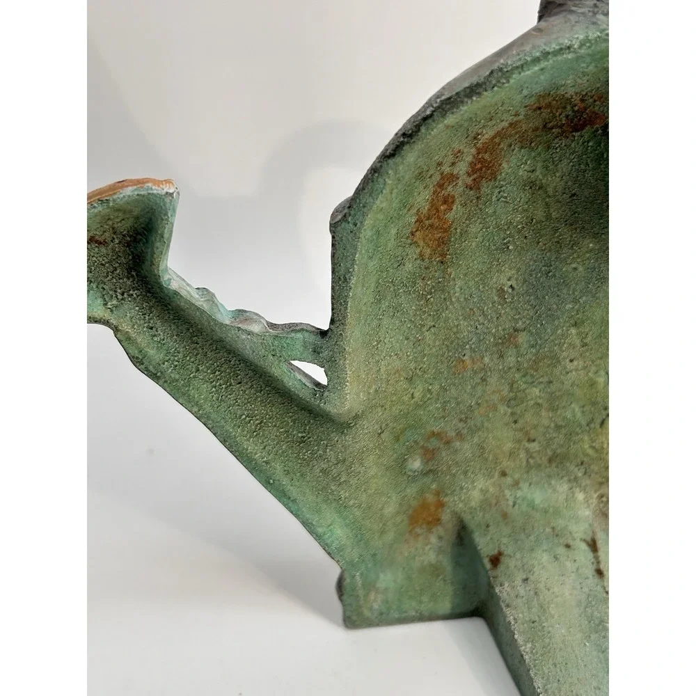 Vintage Marjolein Bastin Cast Iron Green Watering Can Doorstop 6.5